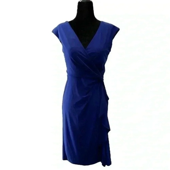Lauren Ralph Lauren Dresses & Skirts - Lauren Ralph Lauren Dress Surplice Wrap Front Sleeveless Royal Blue  Size 2